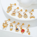 Vibrant 3A Multicolor Zircon Spiral Stud Earrings Trendy Piercing Jewelry Unique Twisted Ear Accessories for Fashionable Look