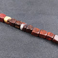 2025 Wholesale Little Cube Shape Natural Red jasper Cube Stone Beads for Bracelet DIY Carving Crafts Gems