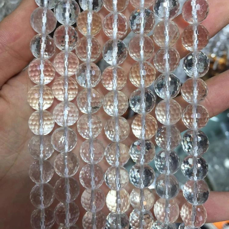 Wholesale 4mm & 6mm White Loose Faceted Real Crystal Stone Beads for Bracelet Jewelry Making