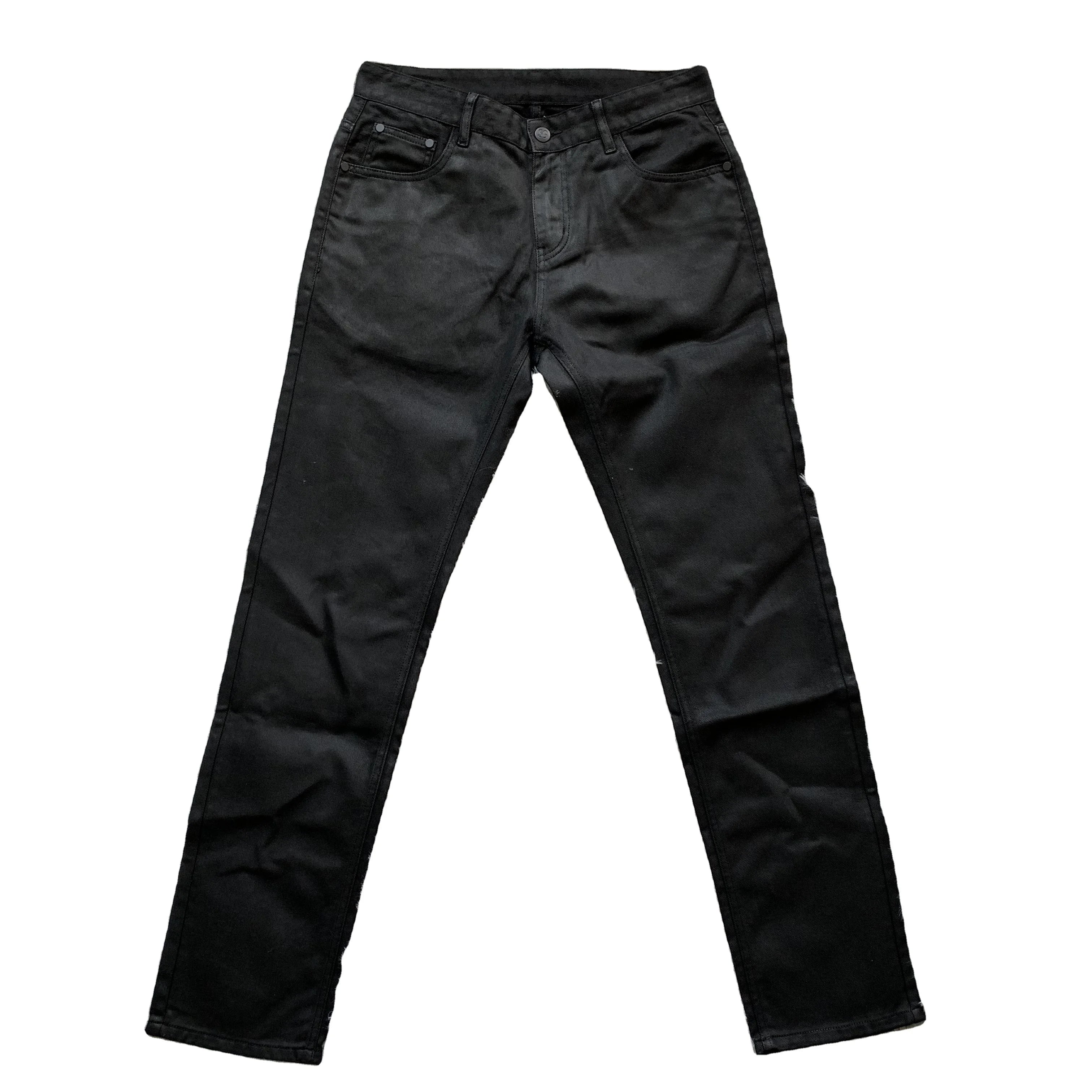 DENIMGUYS Fashion Waxing Denim Pants Custom Your Own Logo Men's Street Style Skinny Waxed Jeans