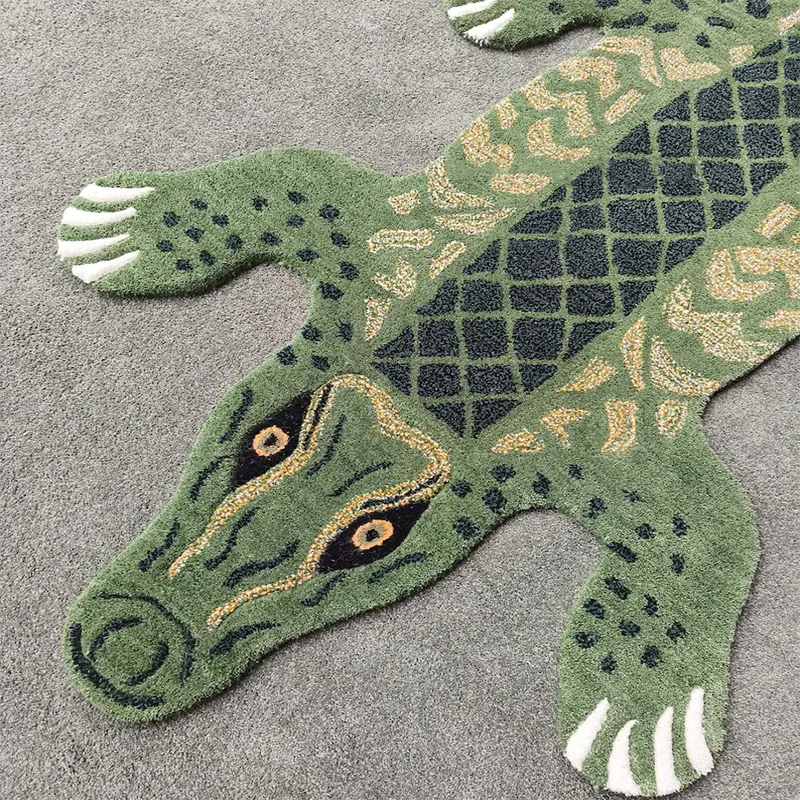 FMT Custom Die Cut Indoor Floor Rug Handmade Tufted Carpet with Abstract Pattern and Logo Design Customizable Letter Design