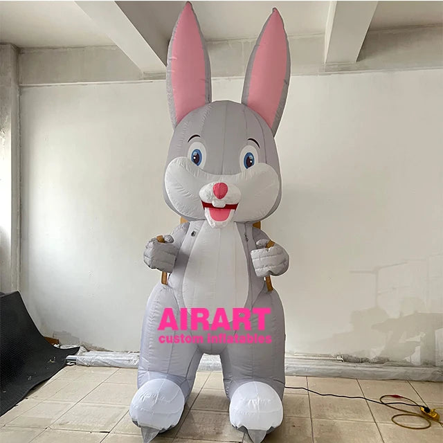 Easter Festival Event Decoration Inflatable Bunny Carrying Lucky Eggs Balloon