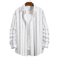Spring and Autumn New Men's Casual Striped Shirt Cross-border Fashion Men's Flip Shirt