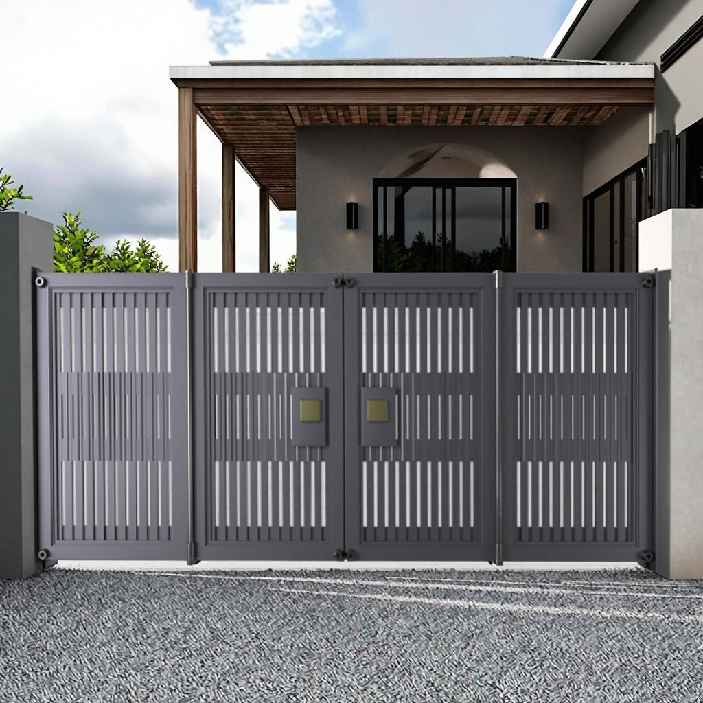 Electric Auto Folding Gates Aluminium Villa Gate Aluminum Retractable Folding Gate