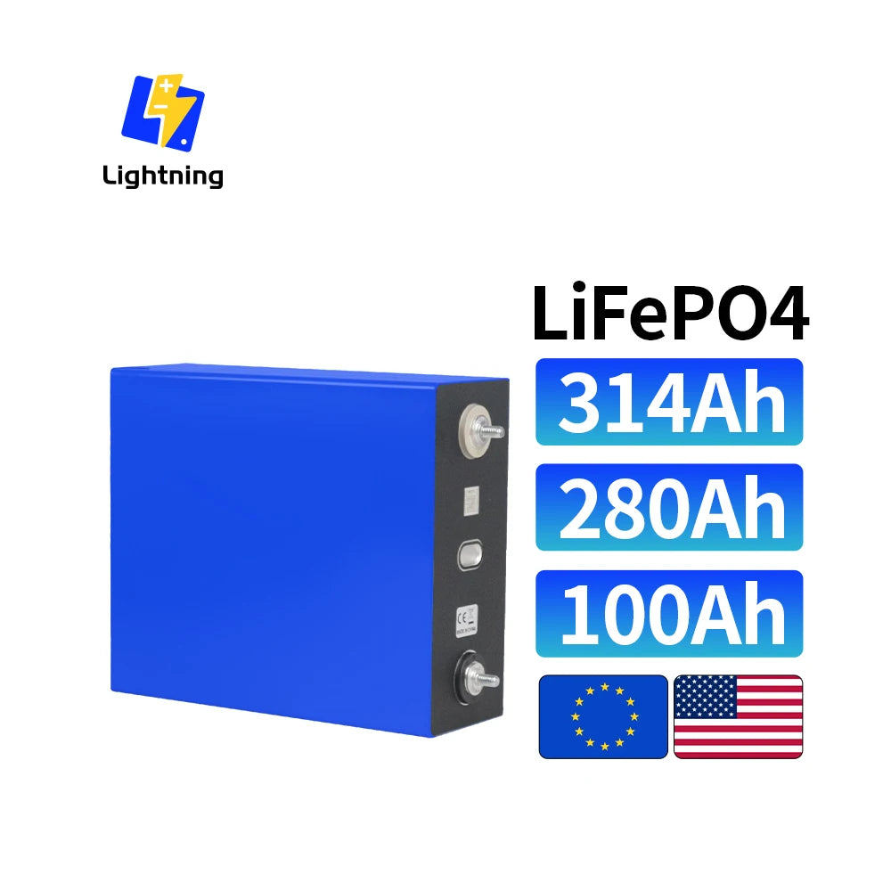 EU Warehouse Stock Prismatic Lithium Ion 3.2V 340Ah Battery 320Ah 280Ah 302Ah 314Ah Lifepo4 Akku Car RV Boat Yacht Home Energy