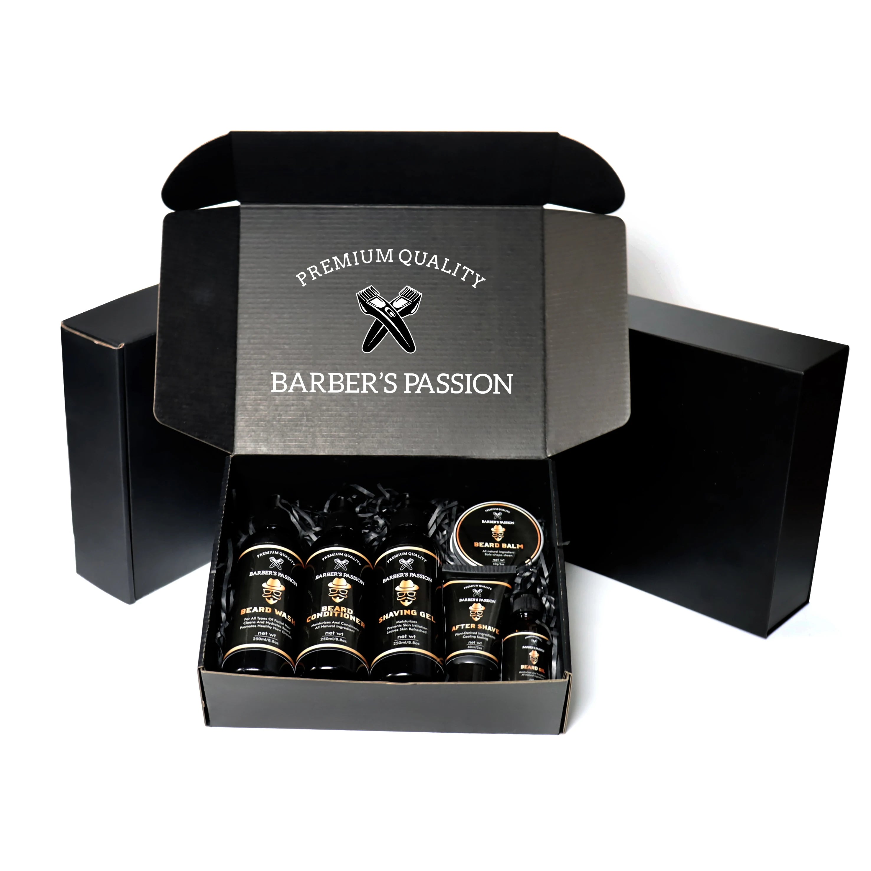 MSDS/ISO/GMP/ CERTIFICATION Organic Sandalwood Beard Grooming Care Kit With Gift Box