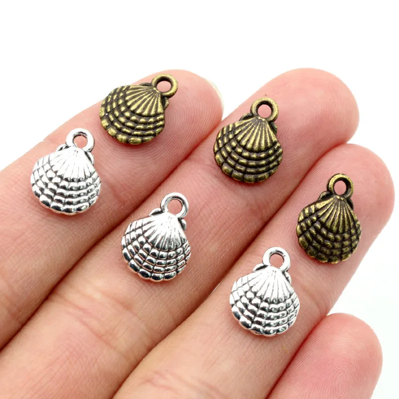 20pcs 13x10mm Double Sided Shell Charms Antique Making Pendant Fit  DIY Jewelry Making Findings for Necklace Bracelet
