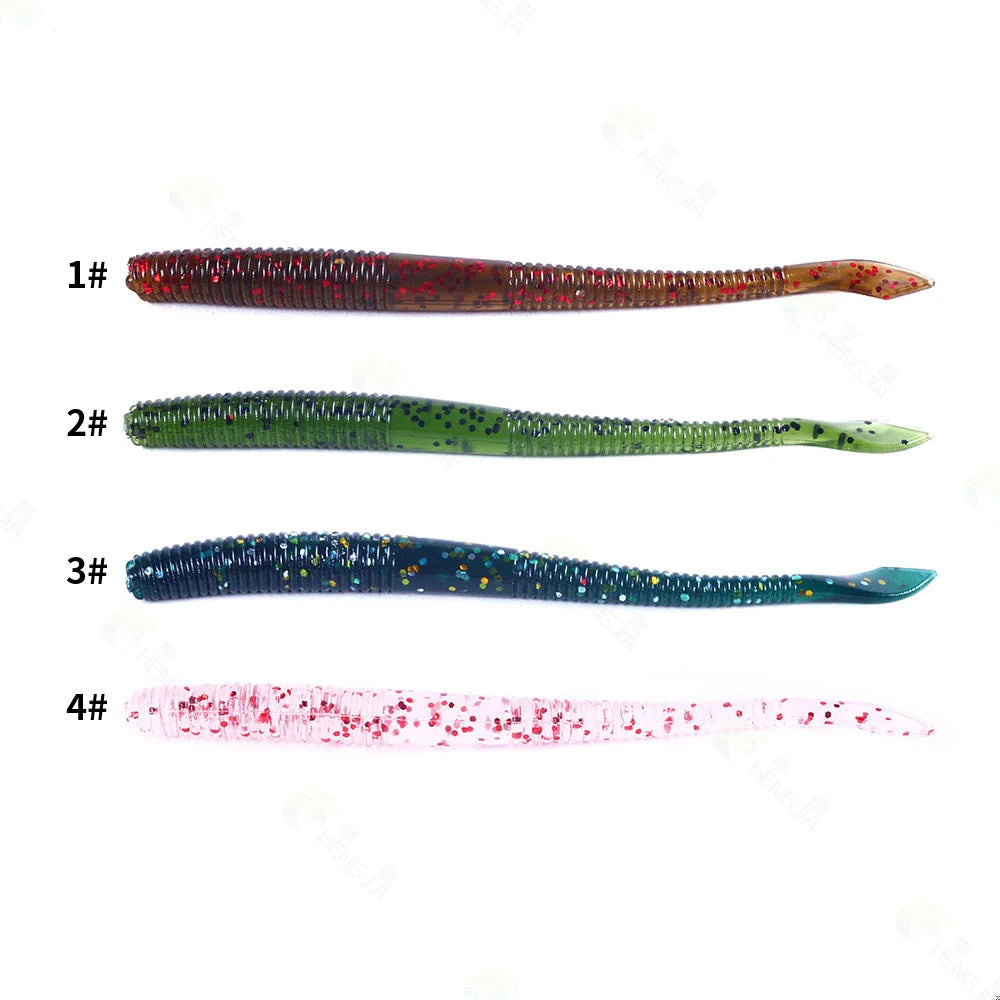 DORISEA 10pcs Pack 10cm 2.3g Earthworm Soft Plastic Fishing Lure for River Lake Stream for Soft Baits Fishing