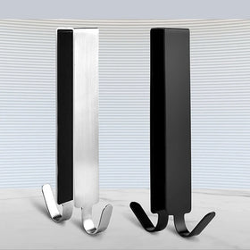 Shower Over Door Hook Double Hanger Bathroom Frameless Stainless Steel Towel Hooks Heavy Duty Towel Rack Robe Black Sliver Color