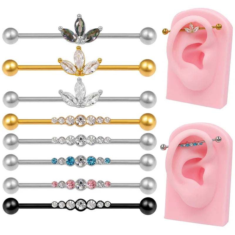 Gaby  Cartilage Jewelry 316L Surgical Steel Earring  Industrial Barbell Stainless Steel Bear Wholesale Piercing Body Jewelry