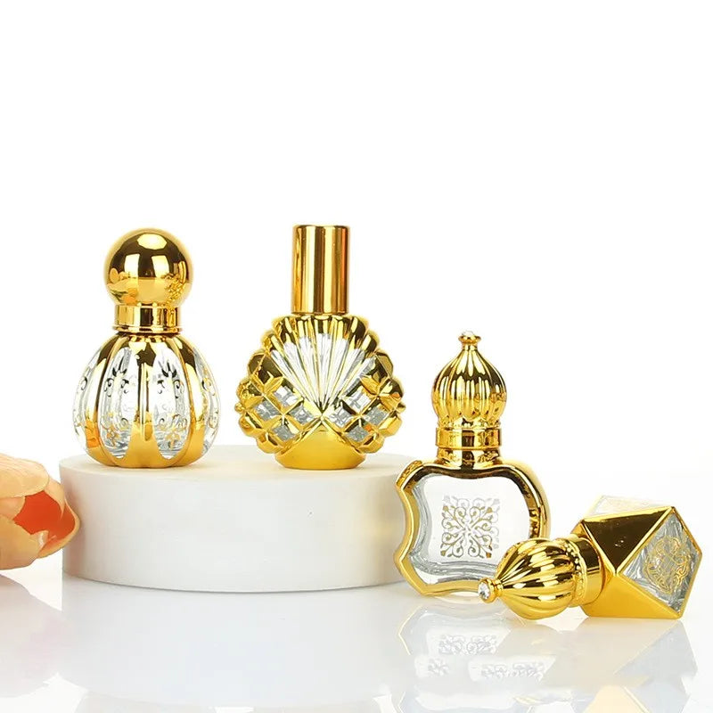 Wholesale Essential Oil Bottle Arabian Oil Perfumes Attar Bottle 10ml 15ml Glass Arabic Perfume Roll on Bottle