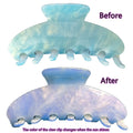 Korean Extra Large 10CM Neon Hair Clip Cute Color-Changeable From Pink to Purple Styling Tool Made of Durable Acetate
