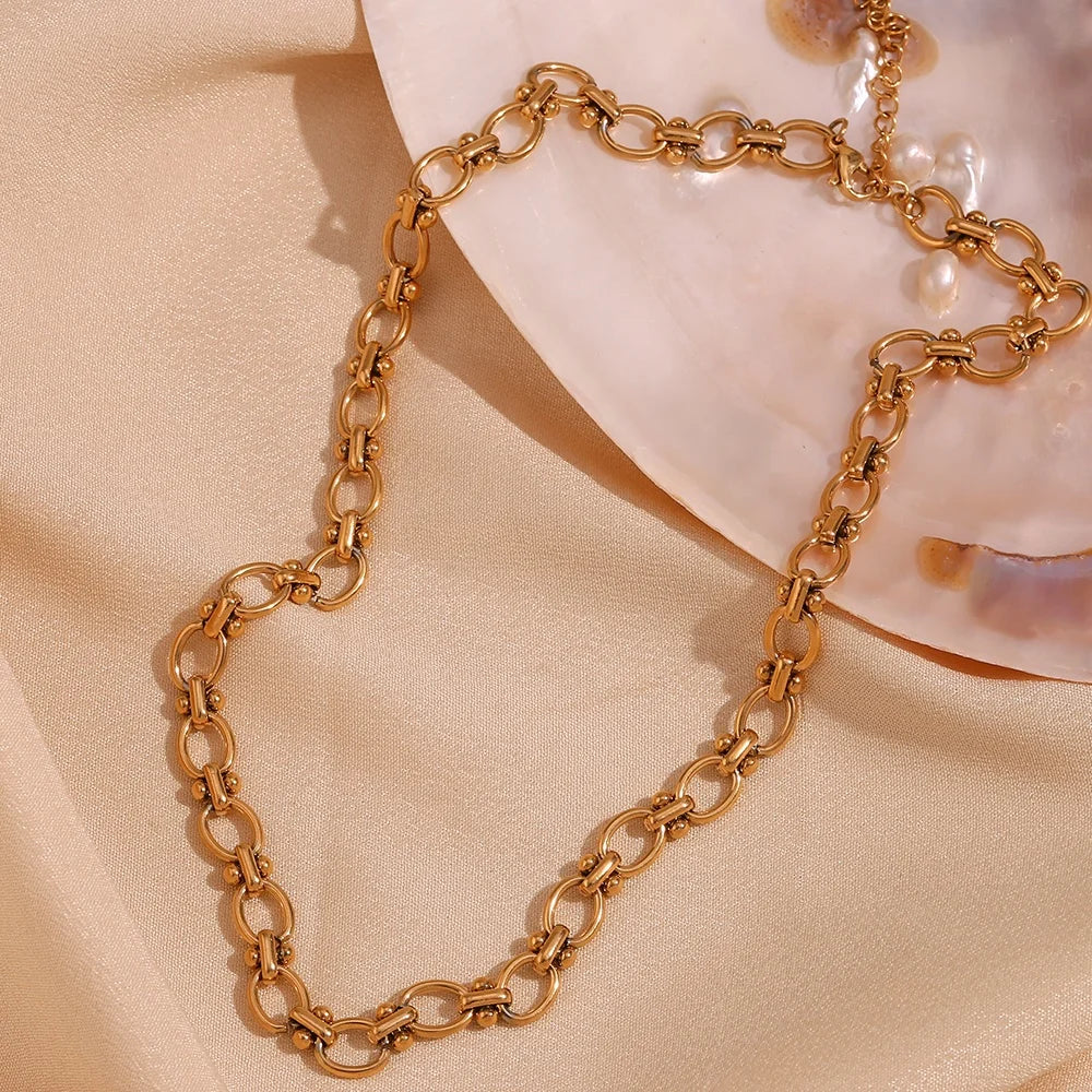 Stainless Steel Chain Necklace Gold Plated Jewelry Waterproof Choker Necklace Designer Jewelry