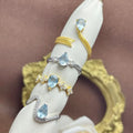 Hot Popular Classic Party Engagement 925 Sterling Silver Natural Aquamarine Wedding Handmade Women's Ring