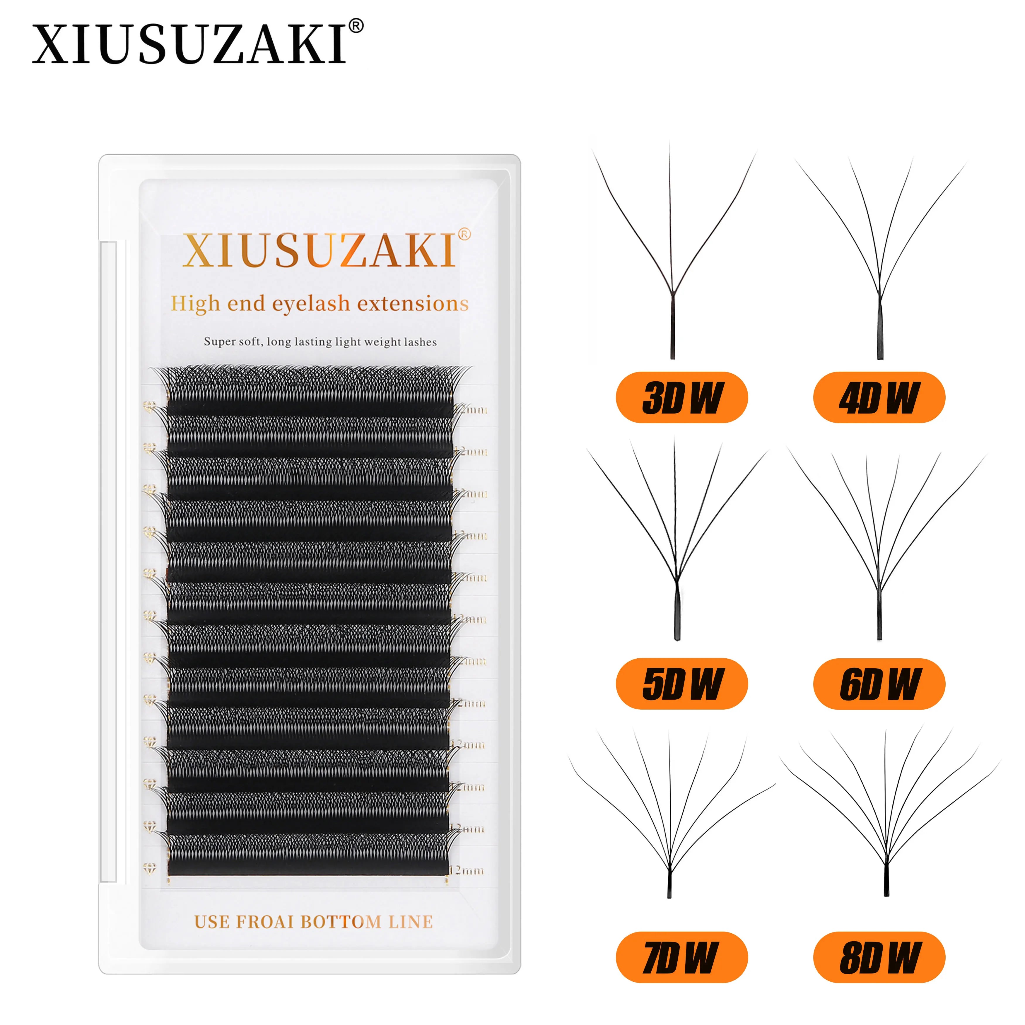 XIUSUZAKI Cilios YY Individual Eyelash Yy Lashes Double Tips Naturally Soft Real Black Mink Cilia Premade w Lash Extension