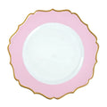 13'' Pink PP Plastic Flower Shape Charger Plate Restaurant Tableware for Buffet Weddings and Dinner Centerpiece Decor