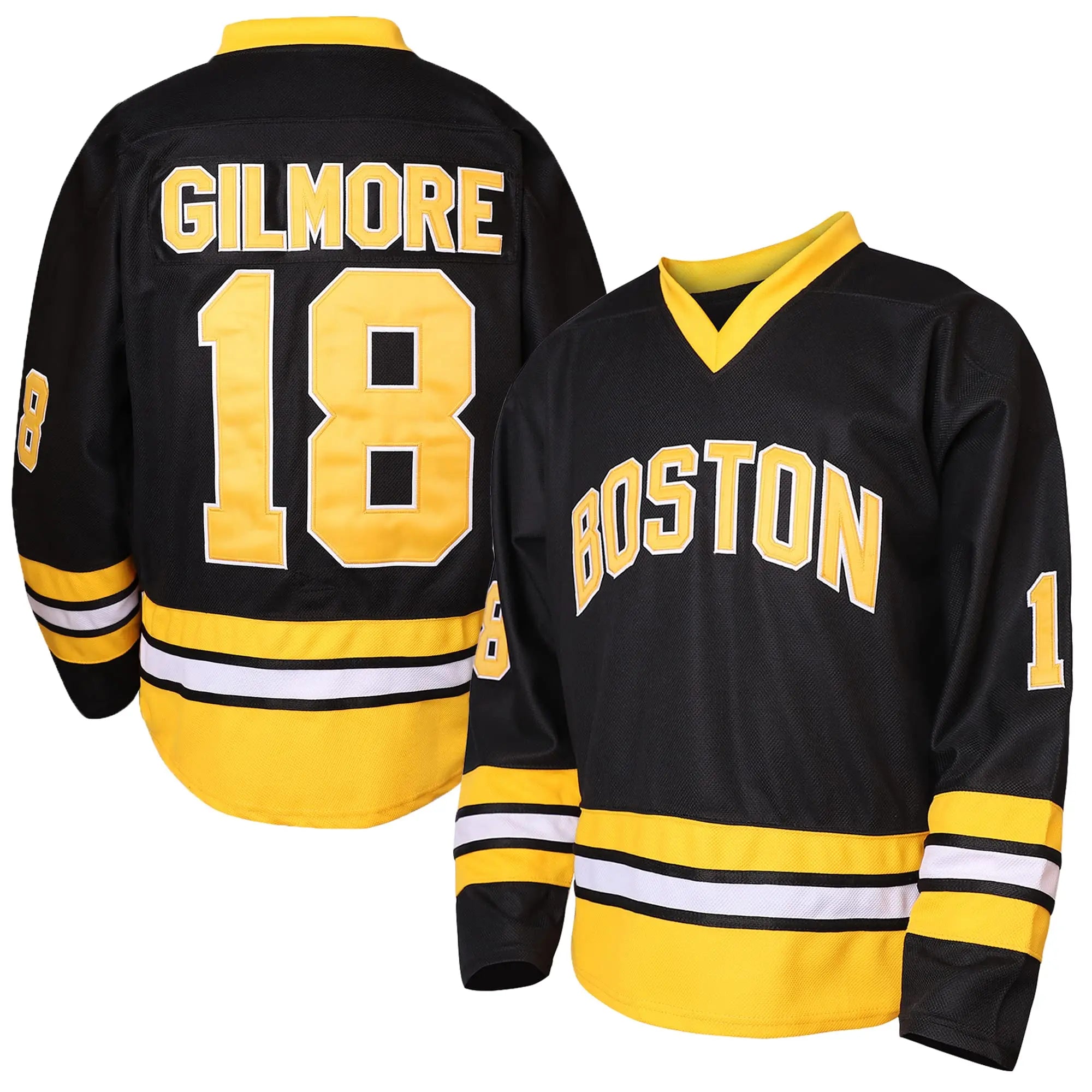 Casual Menswear Classic Black Ice Hockey Uniform Long Sleeves Loose Fit Men Hockey Suit Sublimation Printing Sports Wear