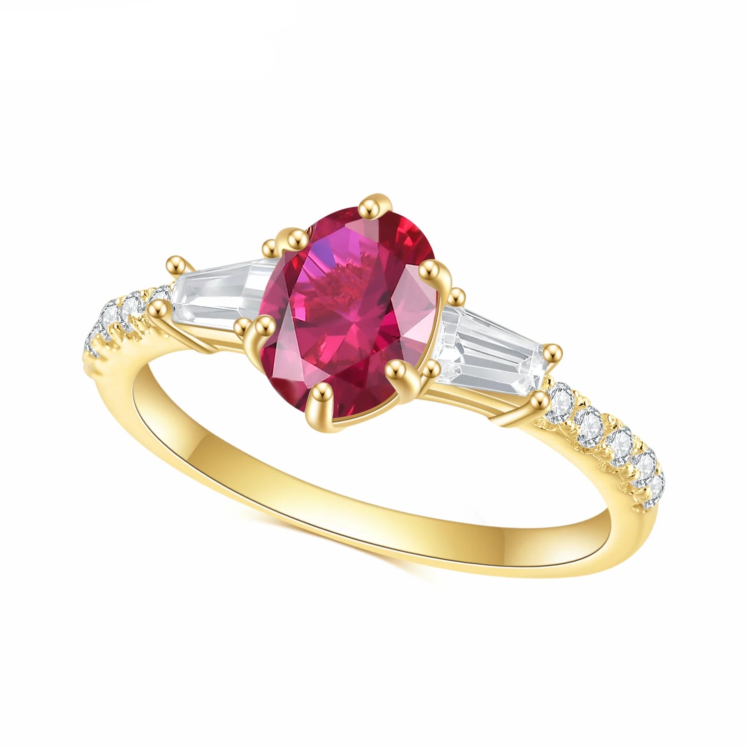OL0912 Abiding Fine Women Jewelry 925 Sterling Silver Lab Created Ruby Gold Plated Infinity Ring Design for Couples