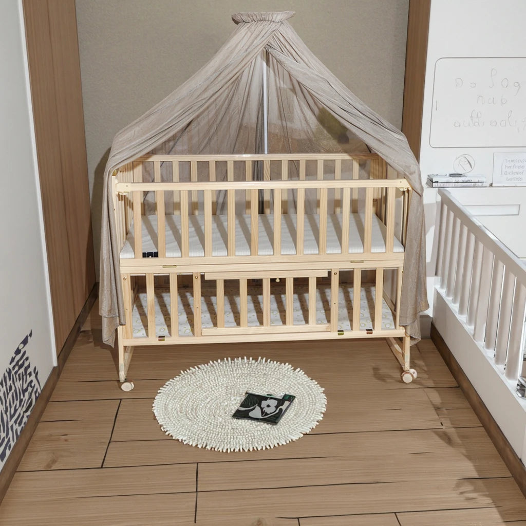 100% Silver Fiber EMF Shielding Crib Canopy | Radiation Protection Mosquito Net for Baby Cot