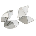 Custom New Oval Square Round Shape Travel Metal Mini Pocket Folding Makeup Mirror Mini Stainless Steel Silver Hand Mirrors