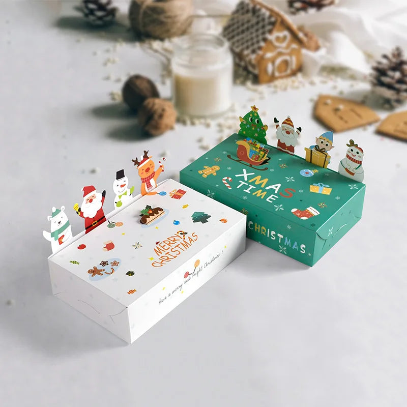 Christmas Party Gift Box Diy Cute Candy Biscuits Christmas Merry Folding Packaging Box