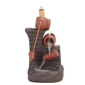 8*13.5cm Cheap Old Wall Ceramic Backflow Incense burner Waterfall for Yoga Mediation 8*13.5cm