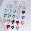 3D Nail Art Decorations Heart Shape Carved DIY Crystal Stones Charms Glass Nail Rhinestones