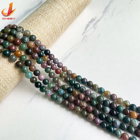 6mm 8mm 10mm Indian Agate Strand Luxury Precious Wholesale Polished Round Natural Stone Crystal Craft Eco-Friendly Loose Bead