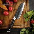 Amber Carbon Fiber Handle Japanese Cuchillo Vg10 Chef Knife Santoku Knife Damascus Santoku Knife Chef