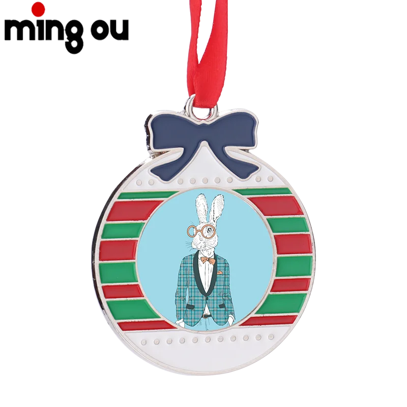 Xmas Tree Ornaments Pendant Decor New Year DIY Photo Sublimation Christmas Ornament Factory Durable Personalized