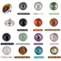 Natural Stone Labret Top Titanium Bezel Set Semi Stones Precious Disk 16G Internally Threaded Lip Ring Top Piercing Jewelry