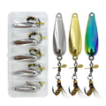 5pcs/box Fly Tying Mosquito Hook Fishing Lure Spinner Sequins Spinning Fly Bionic Bait Metal Spoon Lure Set
