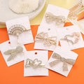 Luxury Side Clip Hairpin for Women and Girls Crystal Rhinestone Barrettes with Pearls Hair Grips and Clips