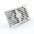 Brushed Nickel Modern Rectangular Brass Shower Floor Drain 24inch 65mm Easy Installation Bathroom Drain
