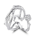New Trendy Sweet Lover Simple Rose Couple Ring Trend Personality Open Ring for Lover Men Women Wedding Finger Ring