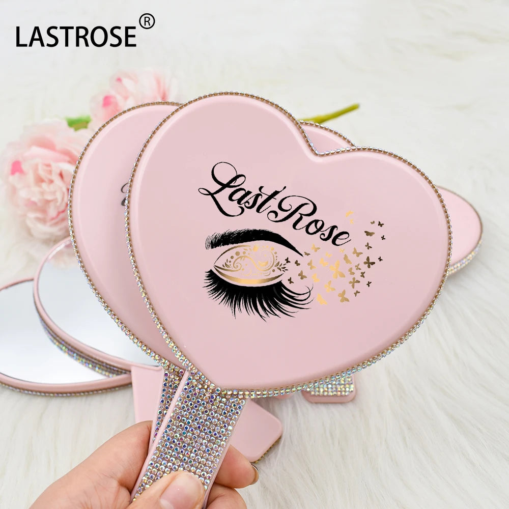 Wholesale Heart Shape Makeup Mirror Small Pocket Size Personalized with OEM Logo Print