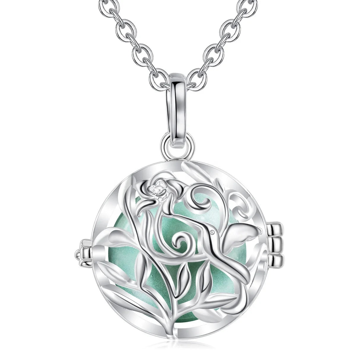 Hummingbird Angel Chime Caller Bell Harmony Bola Mexican Ball Pendant Necklace