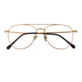 Hot Sale Fashion Gold Optical Frames Metal Double Bridge Glasses