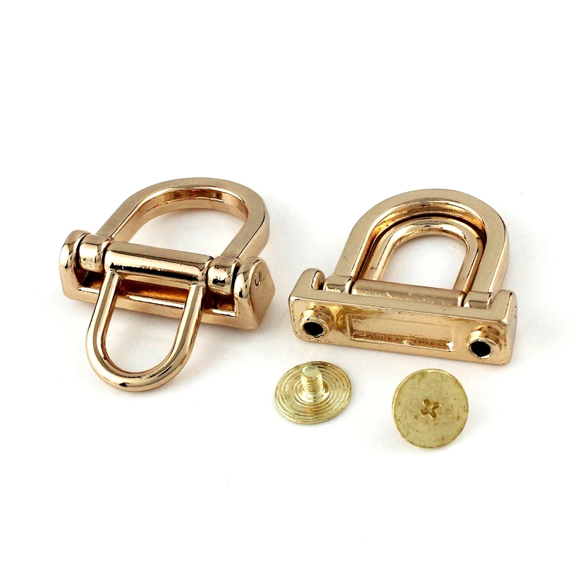 Metal Double Swivel D-ring Bag Side Hanger Hooks With Screws for Leather Craft Bag Strap Belt Handle Shoulder Webbing