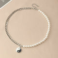 Tai Chi Gossip Couples Imitation Pearl Beads Necklace for Couple Unisex Boys Men