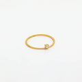 Joolim Jewelry Wholesale 18K Gold Plated Unilateral Dainty Zirconia Fine Stainless Steel Rings for Women Rings