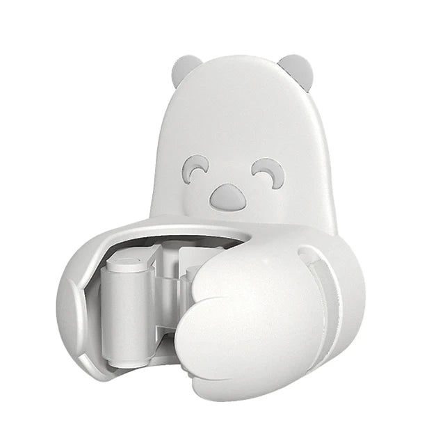 Mini Bear Shape Mop and Broom Holder No Drill Wall Mount Silicone Hanger for Cleaning Tools Home Use