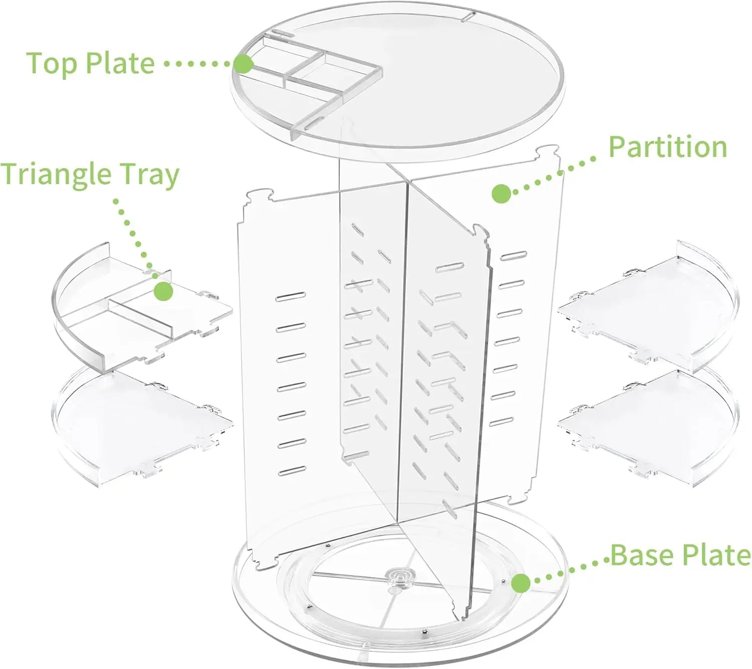 360Â° Spinning Makeup Organizer - Transparent Cosmetic Shelf for Countertop