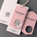 Free Design Custom Private Brand Tag Logo Clothing Garment Hang Paper Hangtag Clothes Size Tags Sale Price Labels Swing Tag