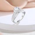 Custom 925 Sterling Silver Fine Jewelry Rhodium Plated Pear Cut Cubic Zircon Wedding Engagement Rings Star Pattern Diamond Main
