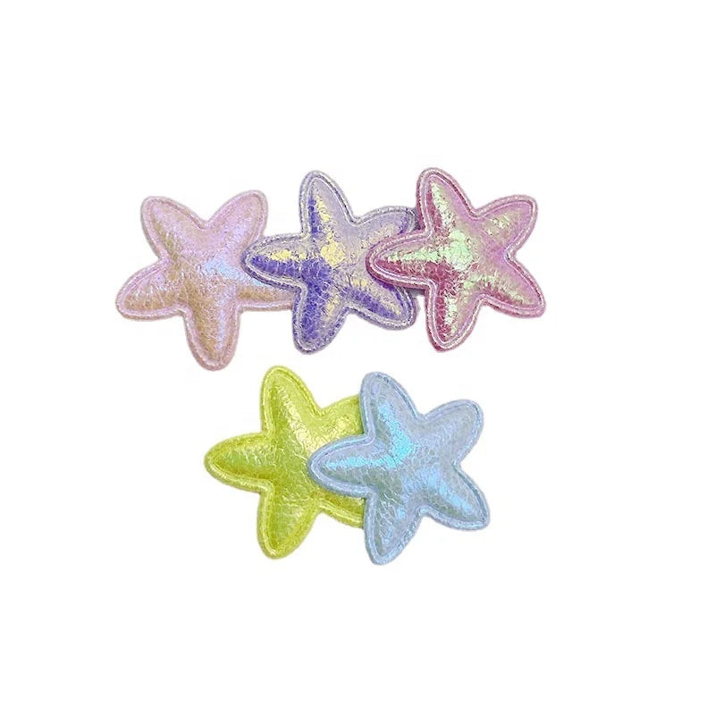 Wholesale Custom Chenille Webbing Embroidery Patch Economical 100% Polyester 3D Five-Pointed Star 2.5cm 5 Colors Kids Clothing