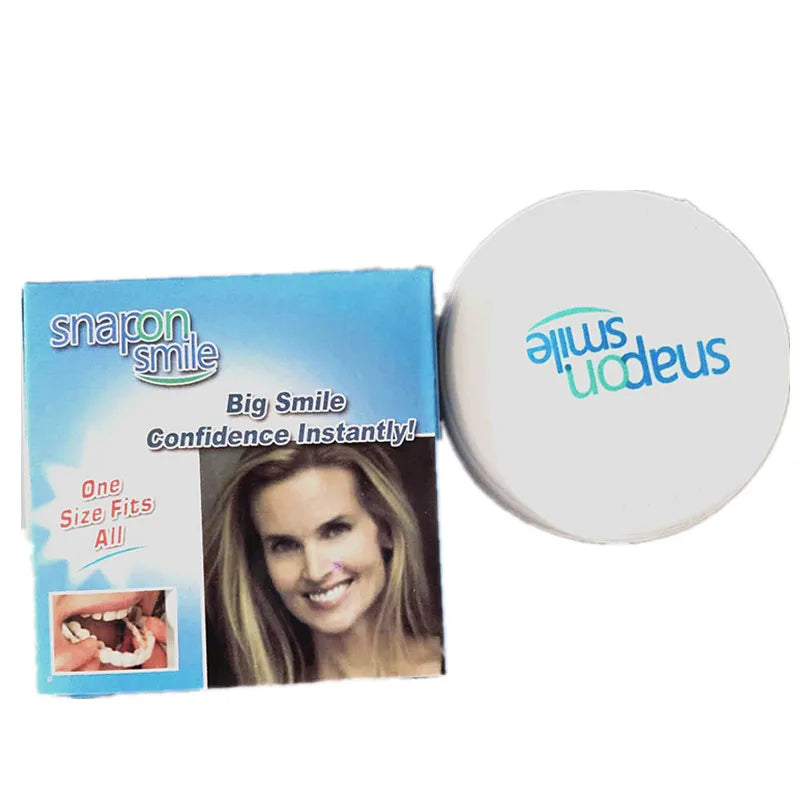 Upper and Lower False Teeth Cover Perfect Smile Veneers Comfort Fit Flex Denture Paste Fake Braces for Double Row with Box