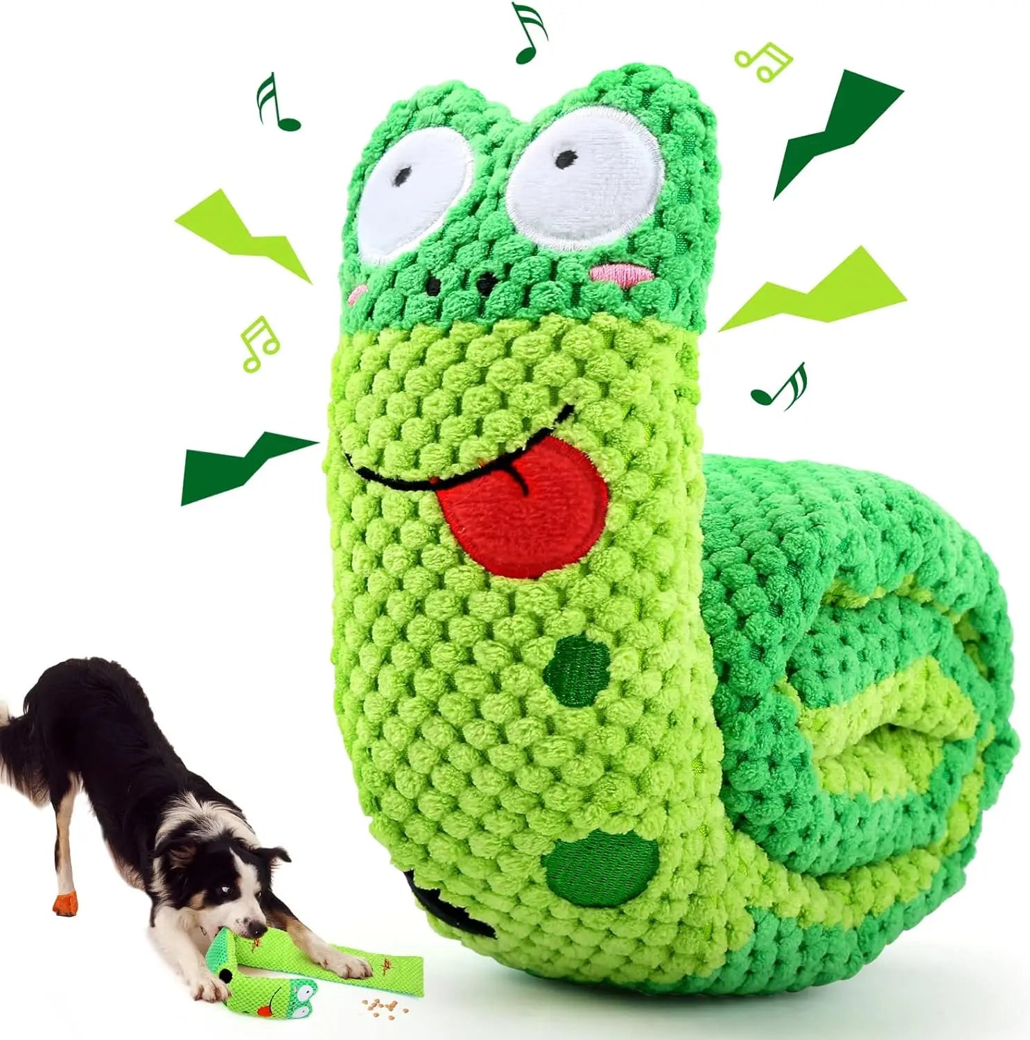 Hotsale Interactive Snuffle Pet Plush Toys Foldable Snail Treat Puzzle Squeaky Dog Toy for Foraging Instinct Training