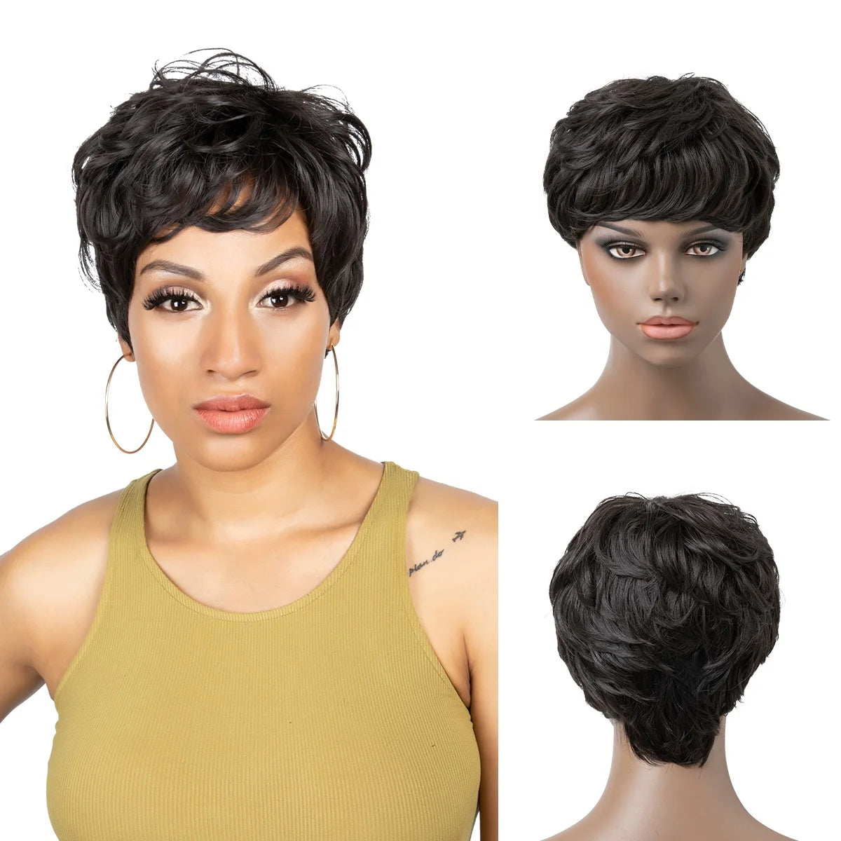 High Heat Synthetic Afro Short Wigs for Black Women Cheap Vendor Products with Transparent Lace Kinky Curly Natural Hair Wig