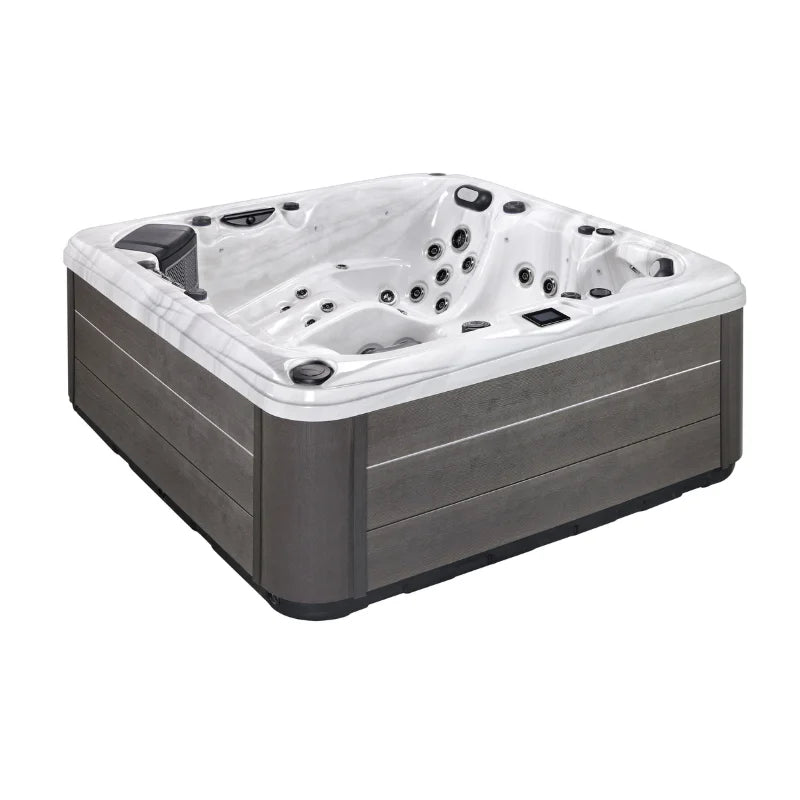 Sunrans Outdoor Acrylic Freestanding Hot Tub 2 Seats 2 Lounge Whirlpool Massage with Balboa Control